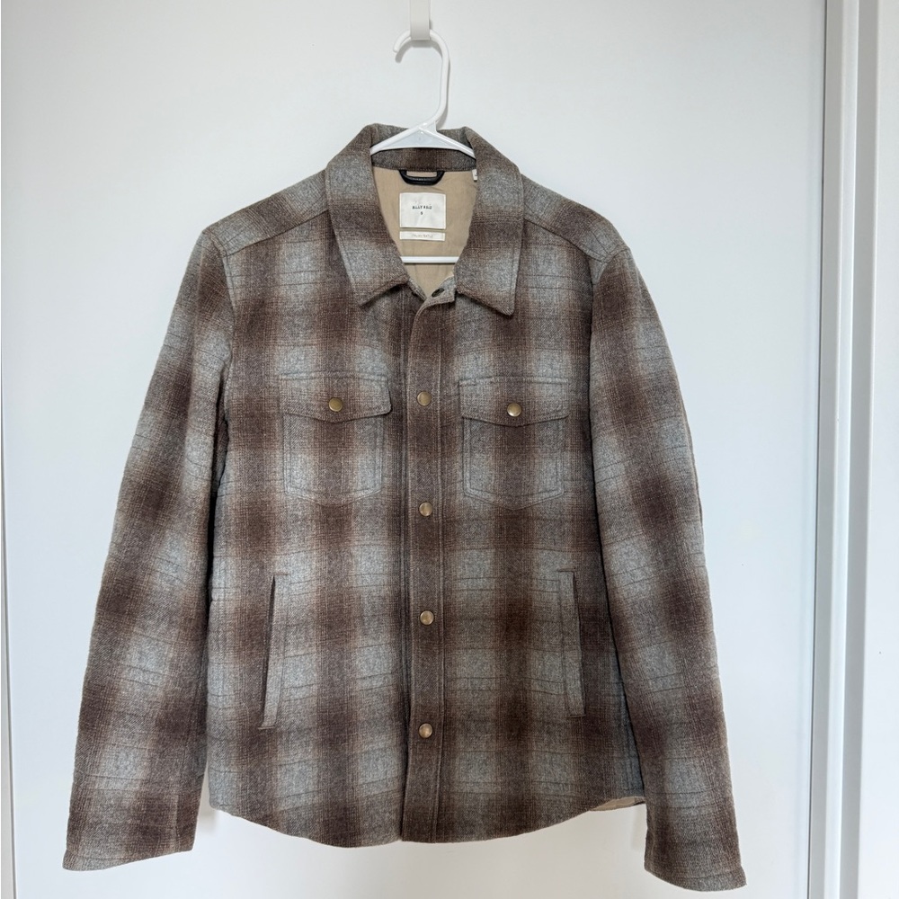 Billy Reid Gray and Brown Plaid Theo Jacket